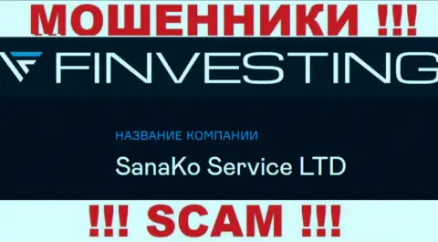 На веб-ресурсе Finvestings сообщается, что юридическое лицо организации - SanaKo Service Ltd
