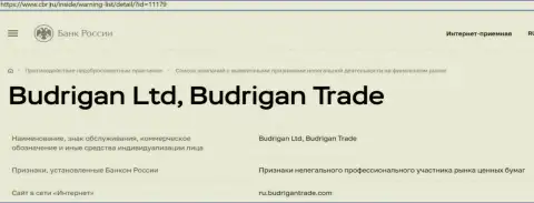 Мошенники BudriganTrade попали в черный список ЦБ Российской Федерации