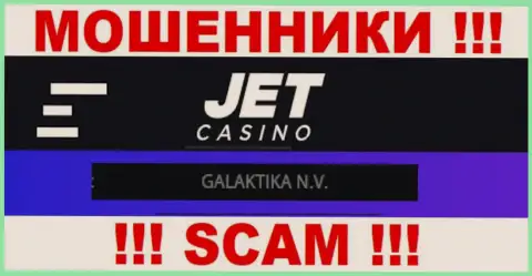 Инфа о юридическом лице JetCasino, ими является организация GALAKTIKA N.V.