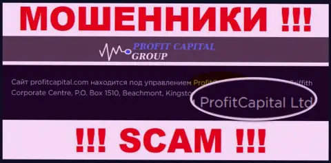 На официальном сайте ProfitCapitalGroup мошенники сообщают, что ими владеет ПрофитКапитал Групп