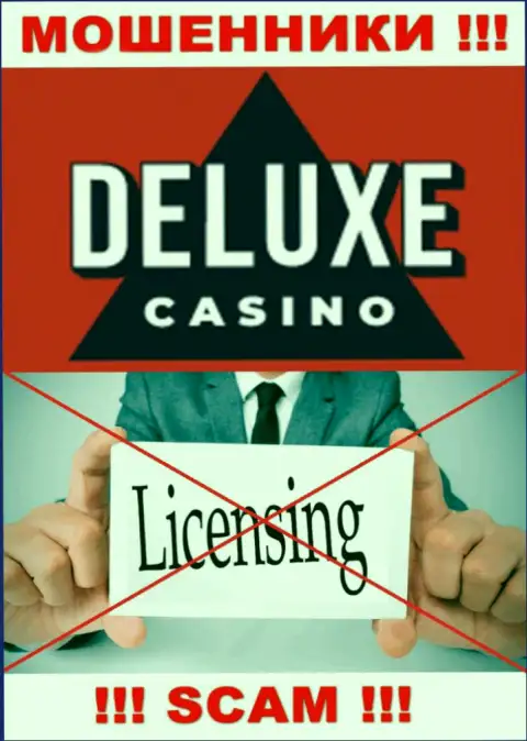 Отсутствие лицензии у компании Deluxe Casino, только подтверждает, что это мошенники