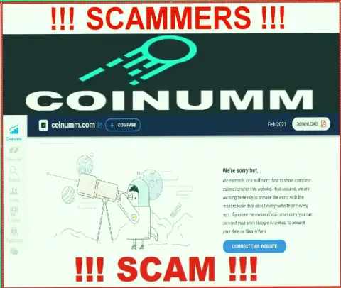 There is no information about Coinumm Com fraudsters on similarweb