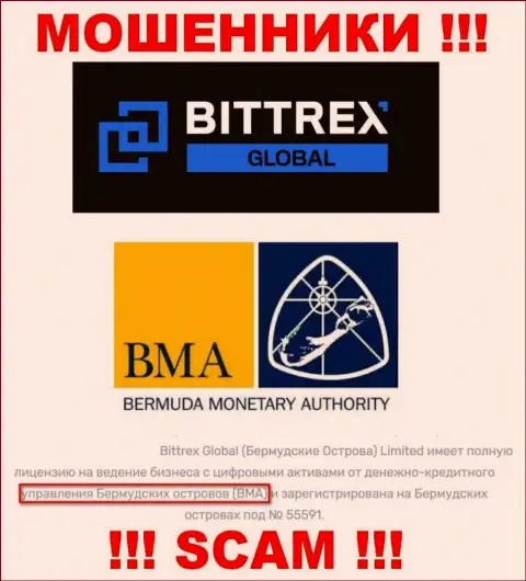 И организация Bittrex Com и ее регулятор: Управление денежного обращения Бермудских островов (BMA), являются мошенниками