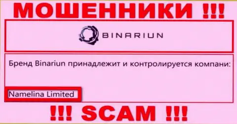 Вы не убережете собственные средства связавшись с Binariun, даже в том случае если у них имеется юридическое лицо Namelina Limited