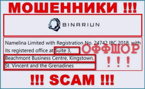 Работать с Binariun не стоит - их офшорный адрес регистрации - Suite 3, Beachmont Business Centre, Kingstown, St. Vincent and the Grenadines (информация позаимствована сайта)