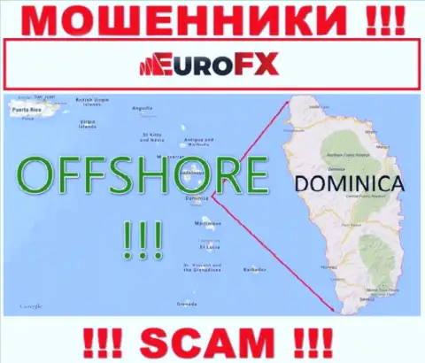 Доминика - оффшорное место регистрации мошенников Euro FX Trade, расположенное у них на интернет-ресурсе