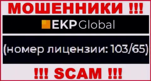 На web-портале EKP-Global Com имеется лицензия на осуществление деятельности, но это не отменяет их мошенническую сущность