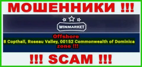 Оффшорный адрес регистрации WinMarket - 8 Коптхолл, Долина Розо, 00152 Содружество Доминики