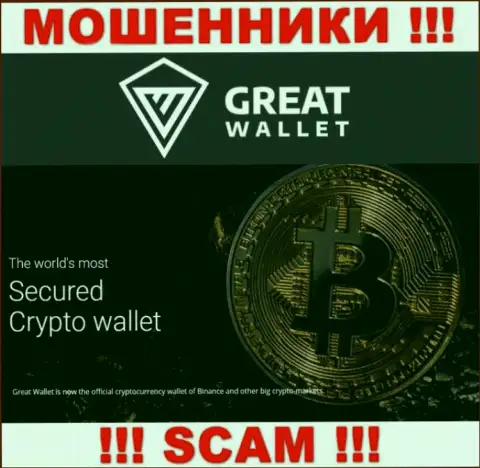 Рискованно иметь дело с Great-Wallet Net, оказывающими услуги в области Криптовалютный кошелек