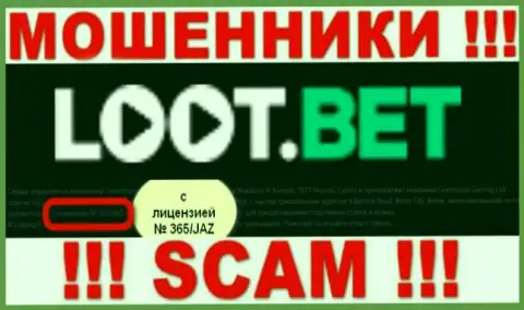 Разводилы Loot Bet предоставили свою лицензию на осуществление деятельности на своем web-портале, однако все равно воруют финансовые активы