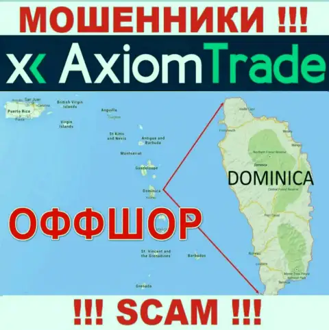 Axiom Trade намеренно скрываются в офшоре на территории Dominica, ворюги
