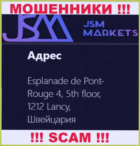 Довольно рискованно сотрудничать с интернет-мошенниками JSM Markets, они предоставили фиктивный официальный адрес