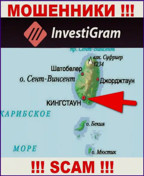 У себя на ресурсе Инвести Грам указали, что зарегистрированы они на территории - Сент-Винсент и Гренадины