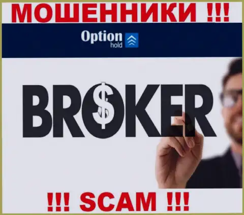 Брокер - в указанном направлении предоставляют свои услуги интернет-мошенники ОпционХолд Ком