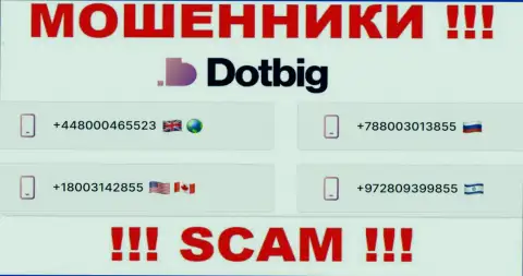 ОСТОРОЖНЕЕ !!! Неизвестно с какого конкретно номера могут звонить internet обманщики из организации Dot Big