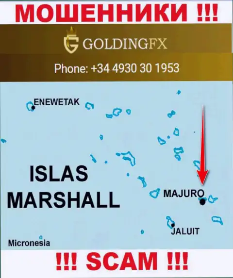 С internet жульем GoldingFX не надо сотрудничать, они расположены в оффшоре: Majuro, Marshall Islands