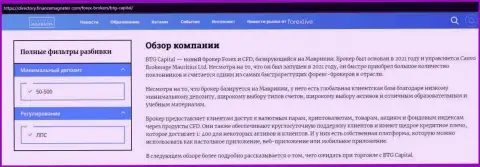 Обзор forex организации BTG Capital на сайте директори финансмагнат ком