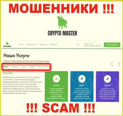 Не вводите деньги в Крипто Мастер, тип деятельности которых - Broker