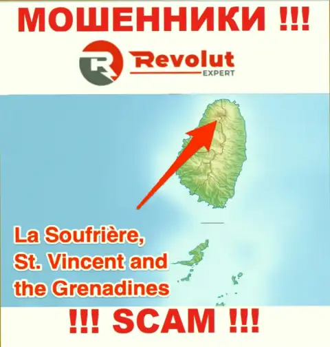 Организация РеволютЭксперт Лтд - это интернет мошенники, находятся на территории Сент-Винсент и Гренадины, а это офшор