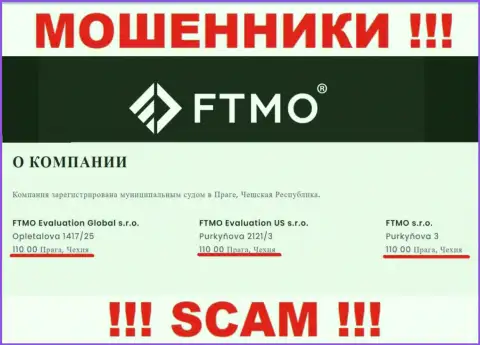 FTMO Evaluation Global s.r.o. - это очередной развод, адрес регистрации компании - фейковый