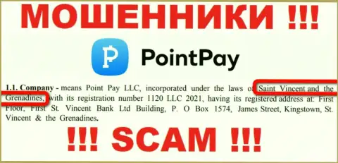 PointPay Io - это обманная компания, зарегистрированная в оффшоре на территории Кингстаун, Сент-Винсент и Гренадины