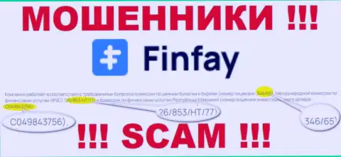 На сайте FinFay Com приведена лицензия, но это профессиональные ворюги - не надо верить им