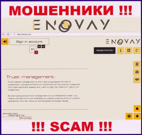 Вид официального сервиса незаконно действующей организации ЭноВей Ком