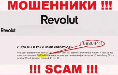 Будьте бдительны, наличие номера регистрации у конторы Revolut (08804411) может быть ловушкой