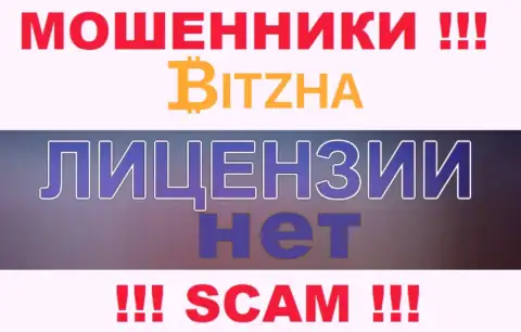 Мошенникам Bitzha не дали лицензию на осуществление их деятельности - прикарманивают денежные средства