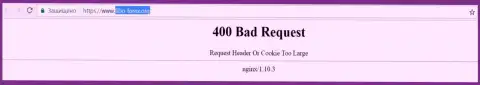 Официальный web-сайт forex дилера Фибо Груп Лтд некоторое количество суток заблокирован и показывает - 400 Bad Request (неверный запрос)