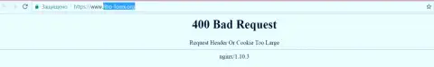 Официальный web-сайт forex дилера Фибо Груп Лтд некоторое количество суток заблокирован и показывает - 400 Bad Request (неверный запрос)