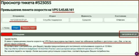 Хостер уведомил, что VPS web-сервера, где был размещен web-сайт ffin.xyz получил ограничение по скорости доступа